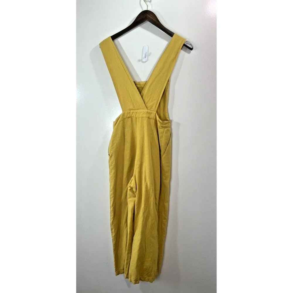 Zara Womens Linen Blend Overalls XS Cottagecore‎ Country Prairie Twee Breathable
